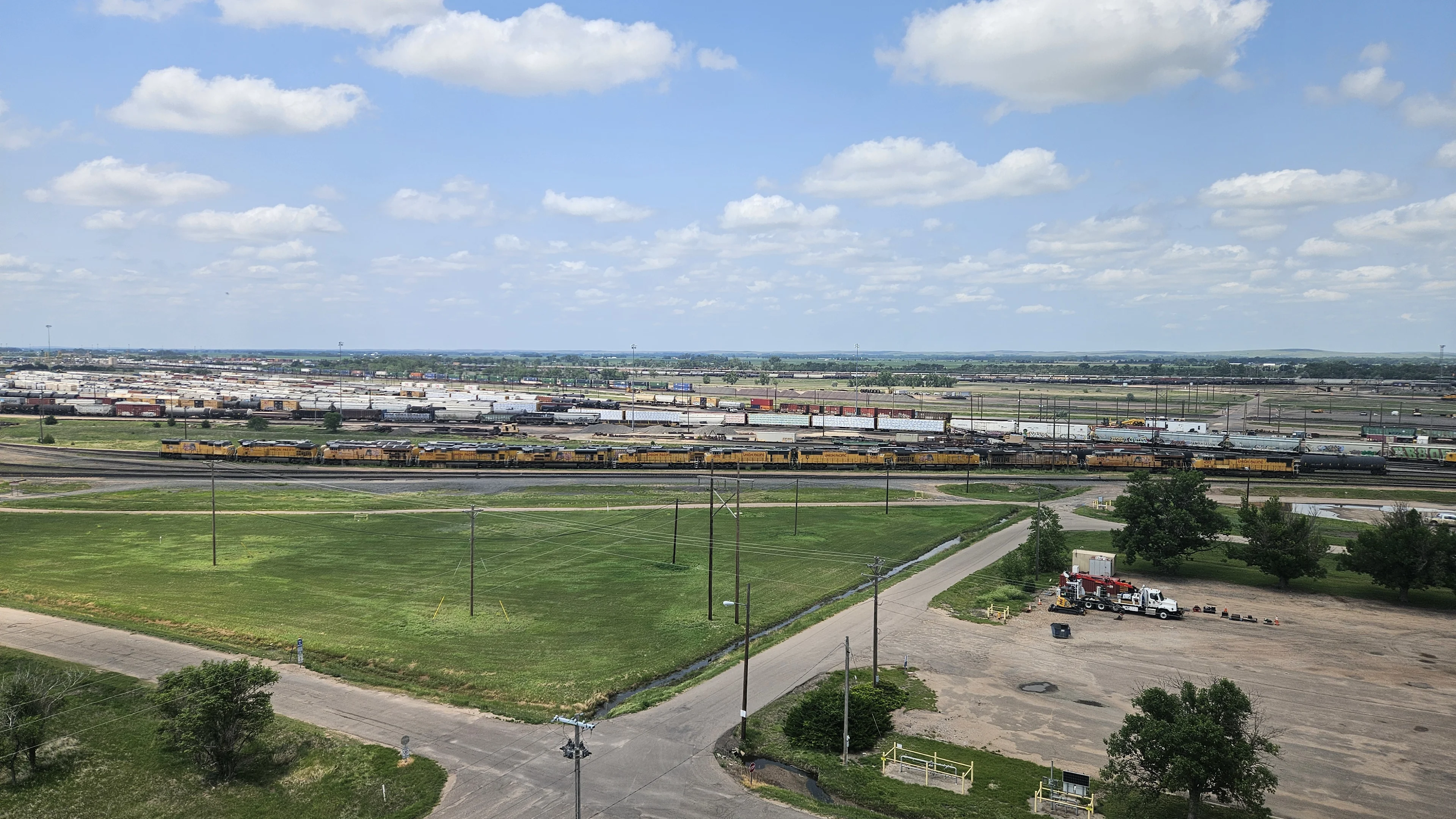 Looking straight out from the observation deck