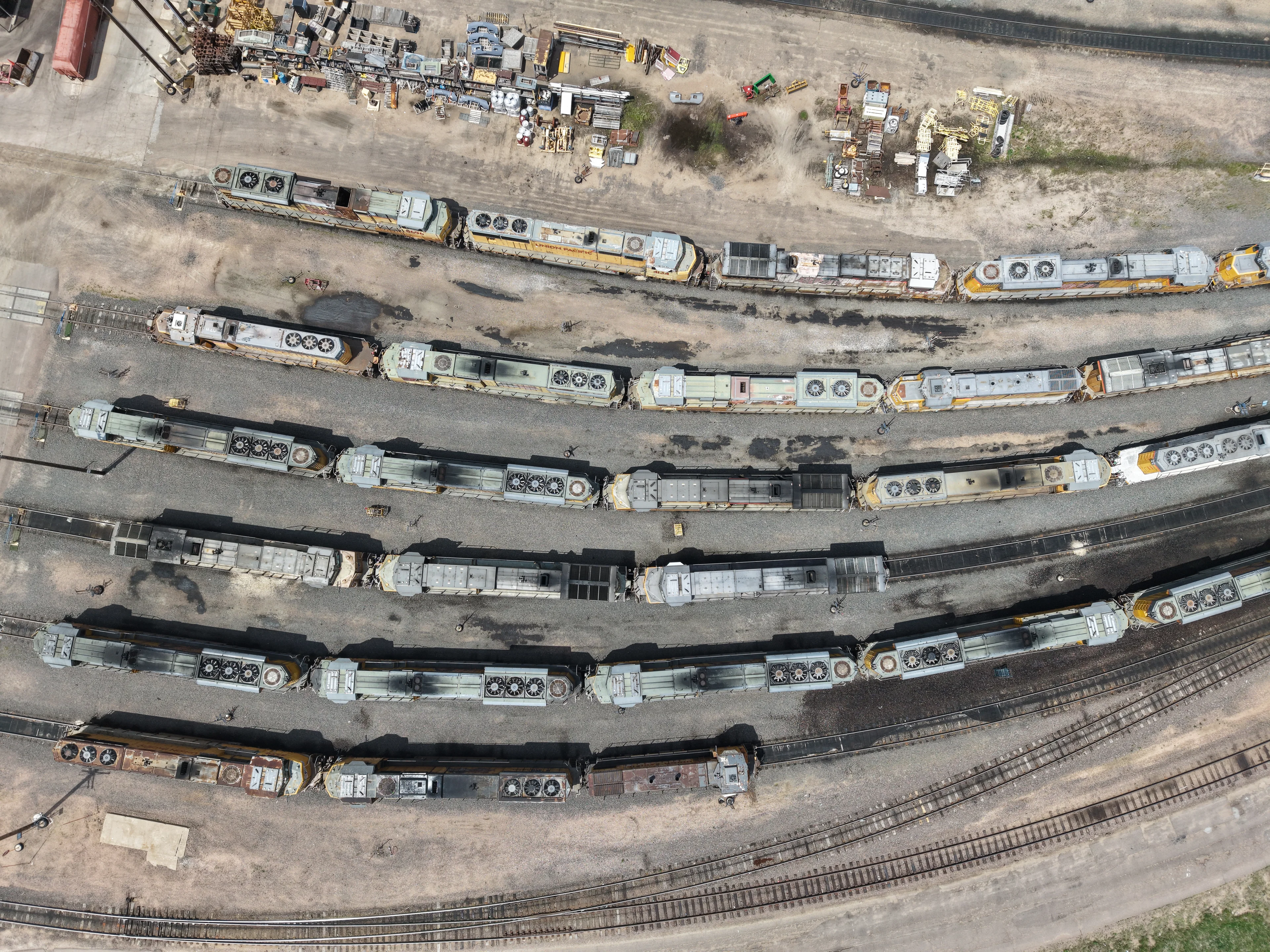 Drone shot of the locomotive deadlines from above