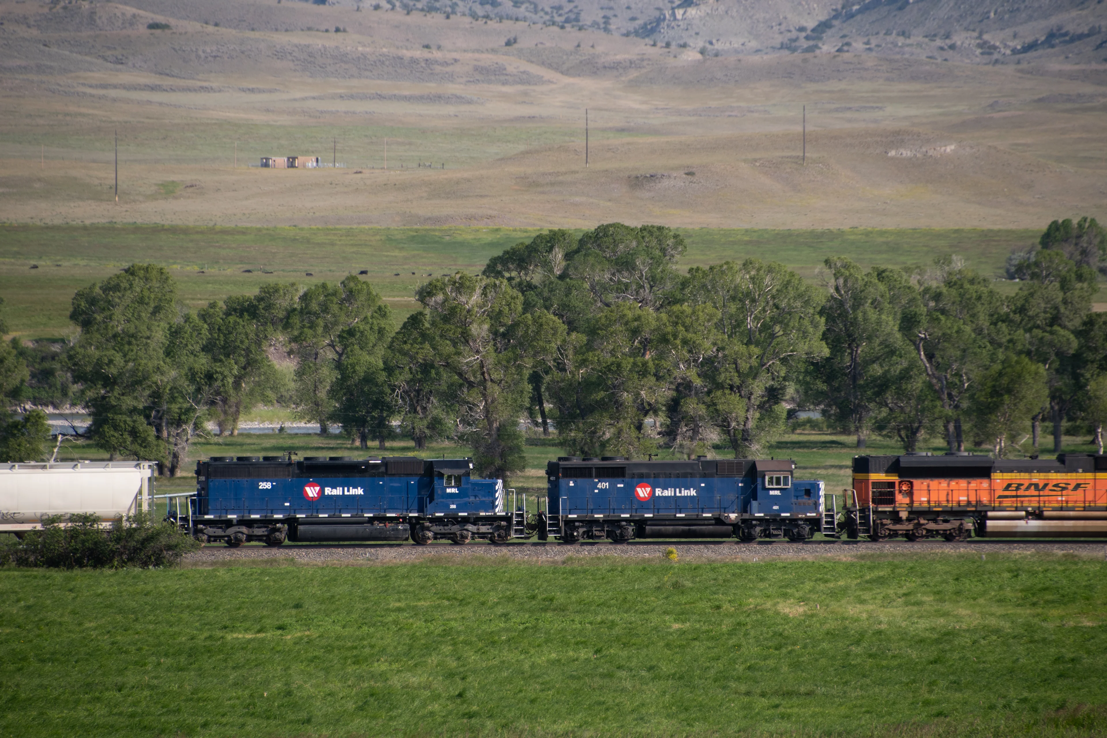 Ex-MRL switchers trailing on a manifest here