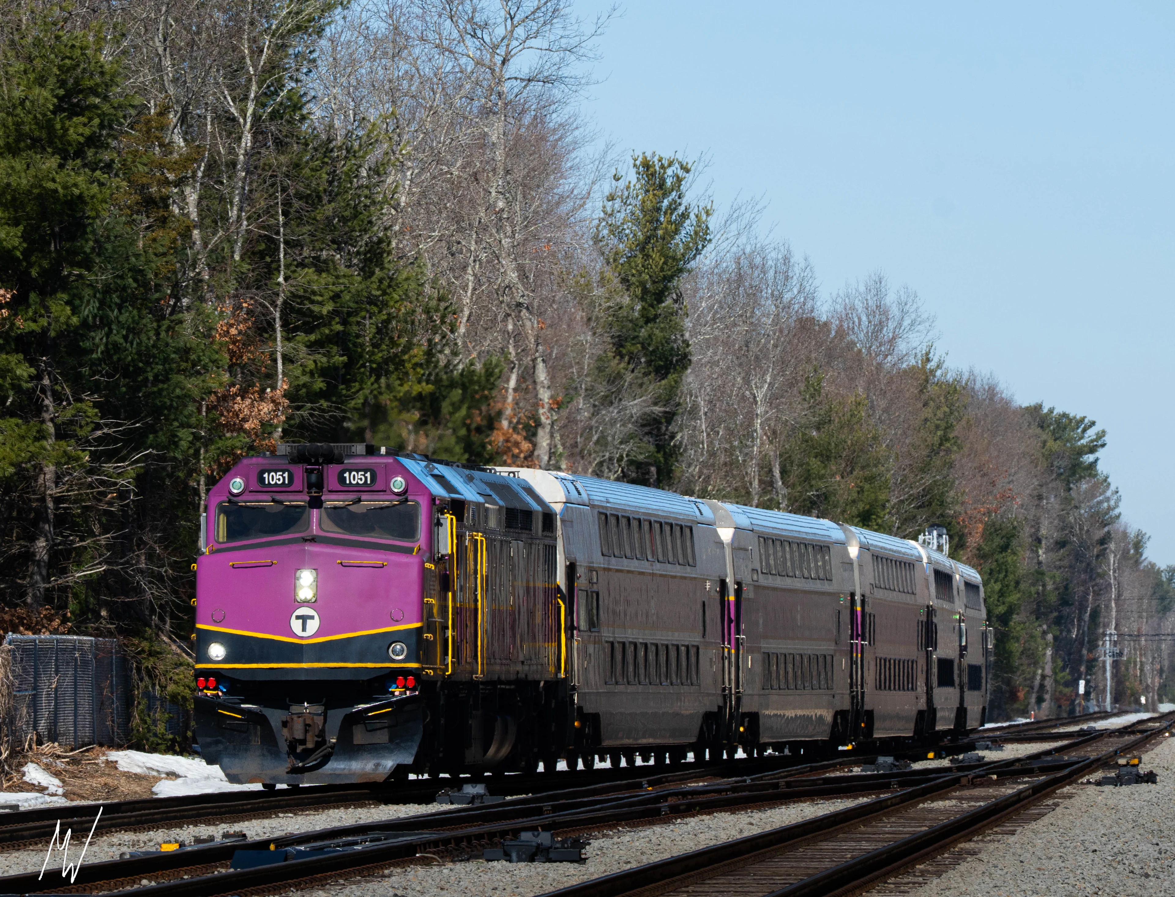 This is the view from north of the crossing, with a Fall River bound MBTA train